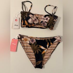 Maaji Floral Bikini Set - Black and Brown floral